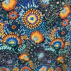 LISE CHARMEL blue orange floral rotten mini slip dress sz M