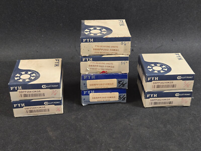 FYH PILLOW BLOCK BEARINGS, 4 Different Part#, See Description Below, Lot of 8