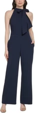 Vince Camuto Womens Petites Wide Legs Tie-Neck Jumpsuit, 2P
