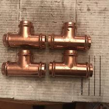 LOT of 4.  VIEGA Streamline PROPRESS 77412 ProPress Tee, 1" x 1" x 1" Copper