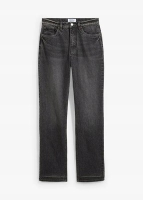 Straight Jeans High Waist Gr. 54 Grau Denim Used Damen Hose Freizeit-Pants Neu*