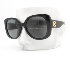 Versace Sunglasses VE 4387 GB1/87 Polished Black Gold Medusa Logo with Case
