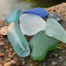 Genuine River Sea Glass Lot of 6   Vintage Pieces for Jewelry, Decor, or Craft