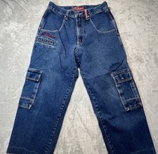 Vintage Paco Jeans Baggy Blue Skater Size 32x32 Deep Pocket Embroidered