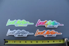 Local Motion Hawaii Surf Clear Rad 80's Neon Vintage Surfing STICKER - Lot of 4