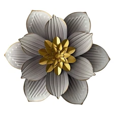Metal Flower Wall Decor Rustic Floral Sculpture 3D Flower Art Decoration for ...