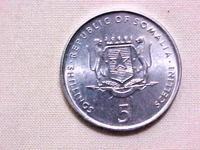 2000 Republic of Somalia 5 Shillings Aluminum Coin XXI Century Food Security FAO