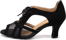 Women's Latin Salsa Dance Shoes Lace-up Open-Toe Wedding Party Ballroom...