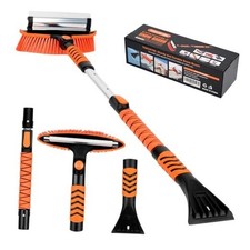 43" Ice Scraper for Car Windshield - 3-in-1 Extendable Snow Brush with 180° 