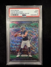 2024 Prizm Caleb Williams RC PSA 9 #25 Fireworks Green Wave SP Insert