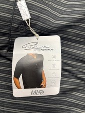GREG NORMAN MEN'S STRIPE PLAY DRY POLO SHIRT BLACK XL NWTD