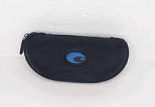 Costa Del Mar Sunglasses Case Hard Zip Up Black Clam Shell w/Travel Cloth EUC