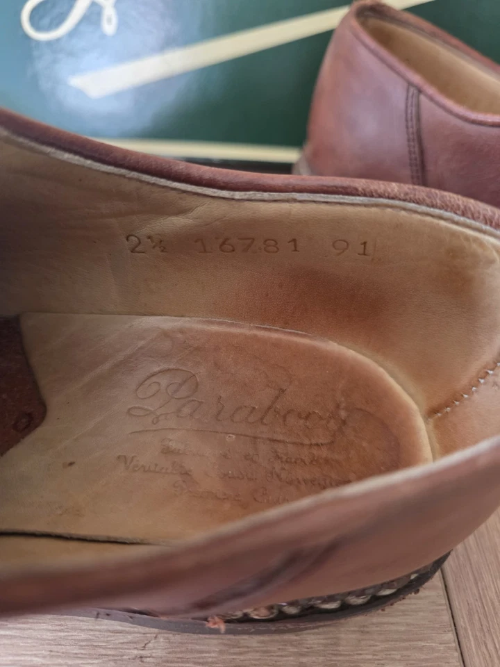Paraboot chaussures bateau homme cuir marron lacets semelle crantée 35,5 - Photo 3/4