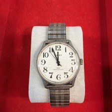 Timex Marlin 1980s Silver Tone Silver Dial Me...