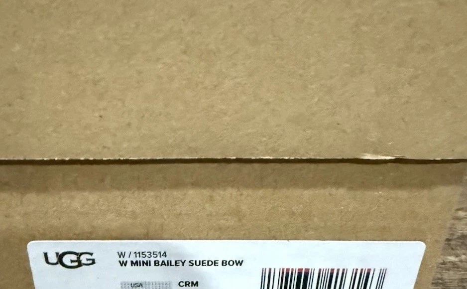 NUEVO EN CAJA Mujer UGG Talla 8 Mini Bailey Gamuza Arco Bota CRM Crema Marfil Foto 2 de 4