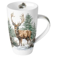 Tasse, Porzellantasse Winter Stag 0,6L Ambiente | Hirsch