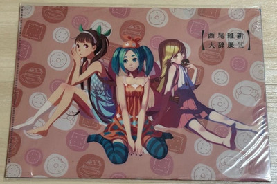 Bakemonogatari clear file Yotsugi & Shinobu & Mayoi Ishin Nishio Exhibition
