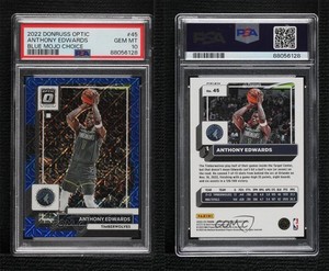 2022 Donruss Optic Choice Blue Mojo Prizm /24 Anthony Edwards #45 PSA 10 GEM MT