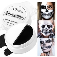 Black and White Face Paint, Halloween Clown Makeup Goth And