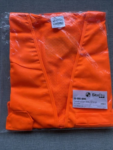 SitePro 23-500-ORXL - Class 2 Surveyors Construction Vest  Orange  XL ANSI ISEA - product listing photo