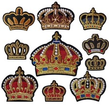 Qingxi Charm Assorted Styles Crown Sewing on/Iron on Embroidered