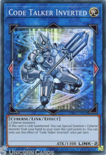 RA01-EN045 Code Talker Inverted :: Super Rare 1st Edition YuGiOh Card