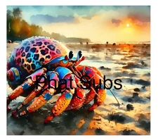 20oz Sublimation Tumbler Wrap Hermit Crab Ready To Press Heat Transfer