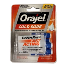Orajel Touch Free Cold Sore Liquid Pain Relief Treatment 6 Vials Exp 8/2027 NEW