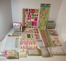 Large Scrapbooking Craft Lot 22 PINK Christmas  Every Day Stickers, Die Cuts