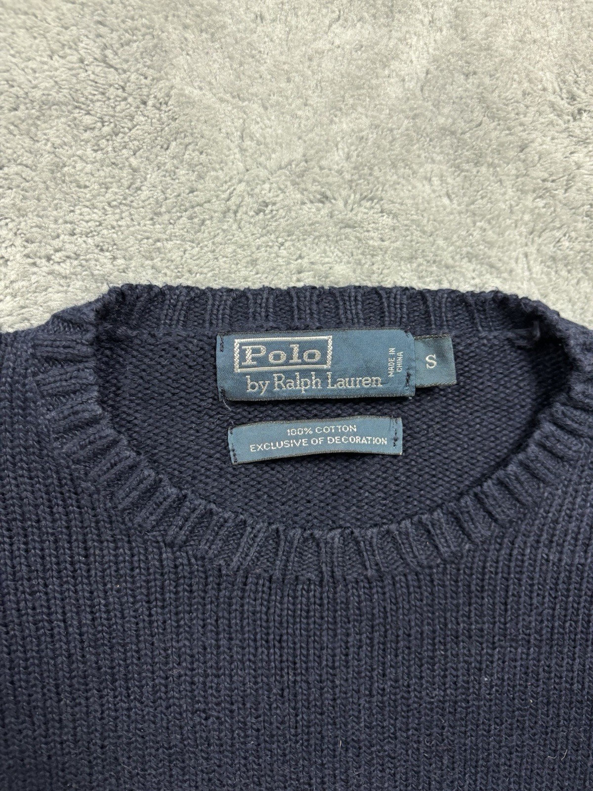 Vintage Ralph Lauren Heavy Knit Crewneck Sweater | S | Navy | image 4