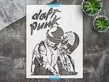 Punk Stencil Wall Art Printable | Electronic Music Band Helmet Poster Cut File |