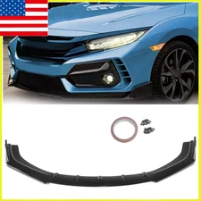 For Honda Civic Sedan 2016-2020 2021 Painted Black Front Bumper Lip Body Spoiler