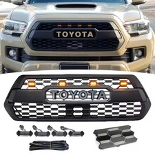 For 2016-2023 Tacoma Front Bumper Grill With Amber Led Lights Garnish Sensor