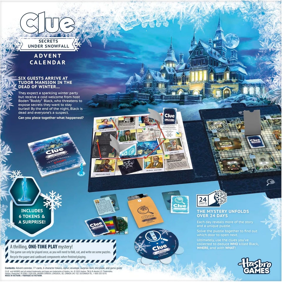 Clue Advent Calendar: Secrets under Snowfall | 24 Days | Family Mystery Games | - Image 2 of 4
