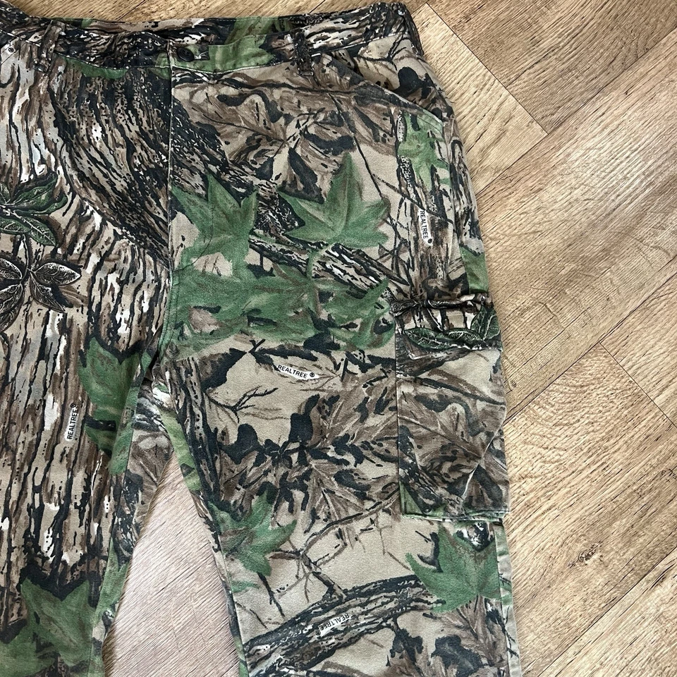 Calça Camuflada Masculina Vintage Duxbak Felted Realtree XL Carga Cintura Ajustável EUA - Imagem 4 de 4
