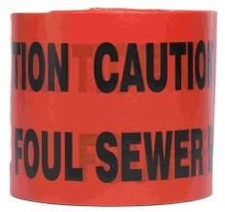 Underground Warning Tape Foul Sewer Pipe 150mm x 365m Red PE Film Marking Tape