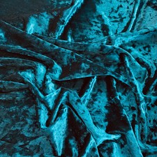 Samantha DARK TURQUOISE BLUE Polyester Stretch Crushed Velvet Fabric for Bows,