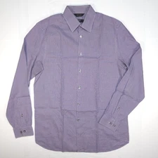 Paul Smith Shirt Mens Size 38 / 15 Purple Long Sleeve Plaid Made In Italy Shirt