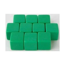 Koplow Blank Dice d6 16mm Blank Green (10) New
