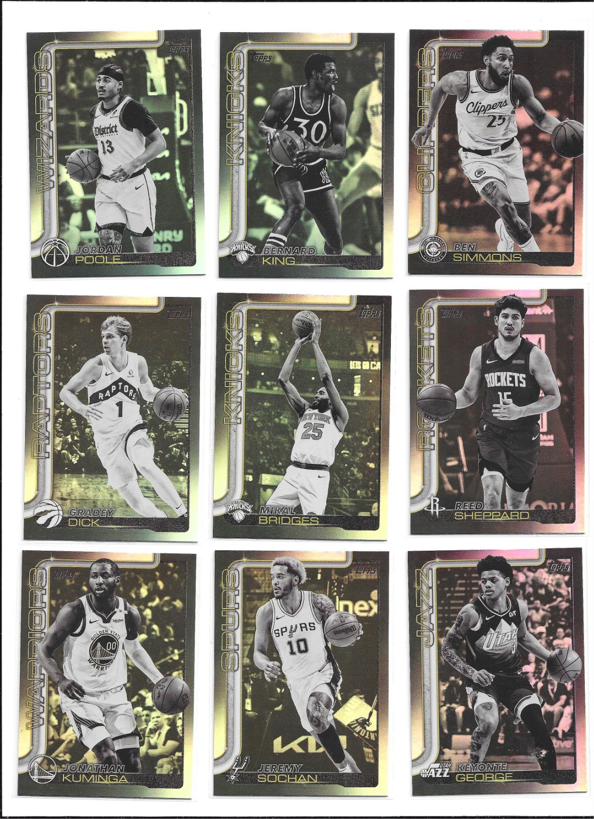 Combo Topps 2025-26 Topps Basketball Blackout Parallels - Pick Your Player - Combo ...