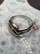 Vintage Sterling Silver 925 Double Wave Ring Size 6 3/4