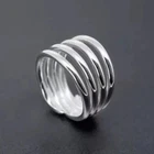 Chunky Solid 925 Sterling Silver Open Wide Band Ring Statement Handmade Ring