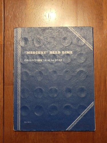 Used Whitman Mercury Dime Punch In Folder 9014