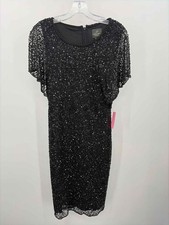 Pre-Owned Adrianna Papell Black Size 8 Cocktail Short Short Sleeve Dress