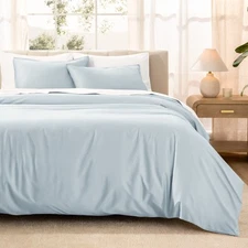 Bare Home Organic Cotton Sateen Duvet Cover Set - Smooth Sateen Weave