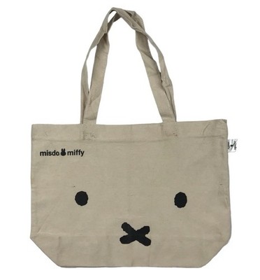Misdo x Miffy Canvas Tote Bag Cream Japan Limited Cute Minimal Face Design
