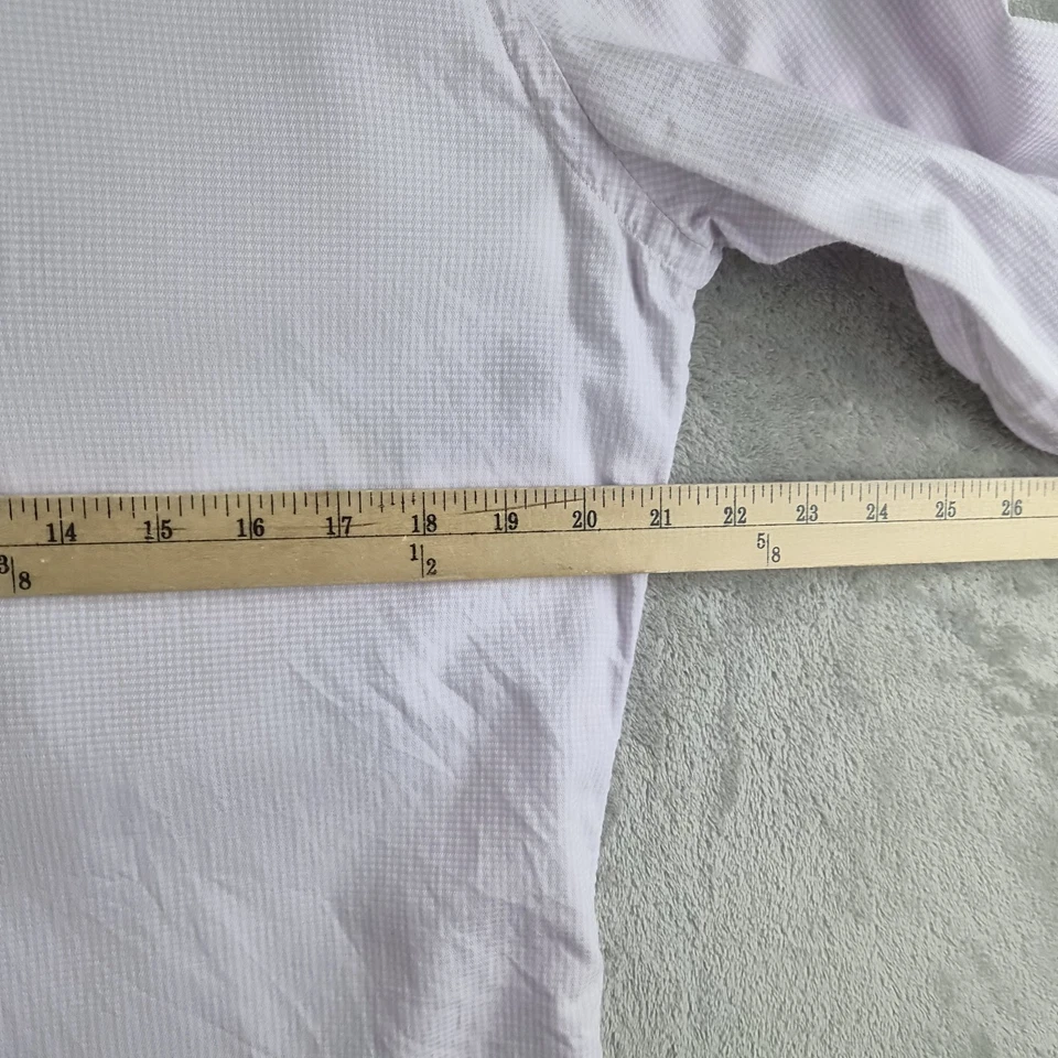 Camisa Nordstrom Rack Para Hombre 15.5 34/35 Lavanda Micro Cuadros Ajuste Manga Larga Foto 3 de 4