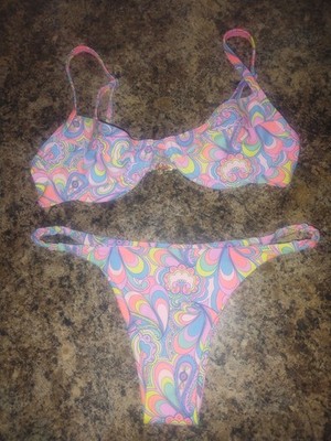 kulani kinis bikini set Small Braided Cheeky Pink Blue 