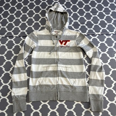 Pressbox Women s Virginia Tech Hokies Full-Zip Hoodie Heather Gray M