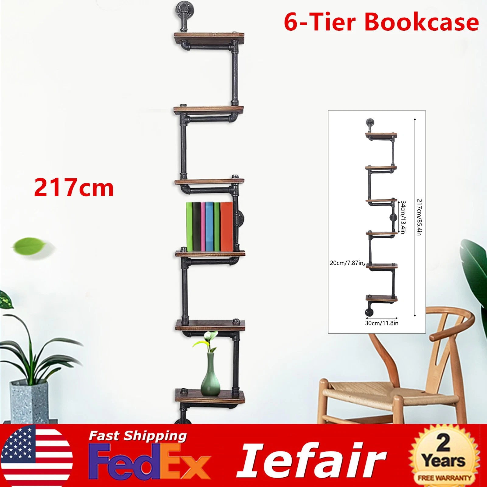Industrial Floating Shelves, Pipe Shelf DIY Rustic - Urban, Vintage, Steampunk